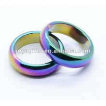 8mm arco iris Hematite magnético domed anillo